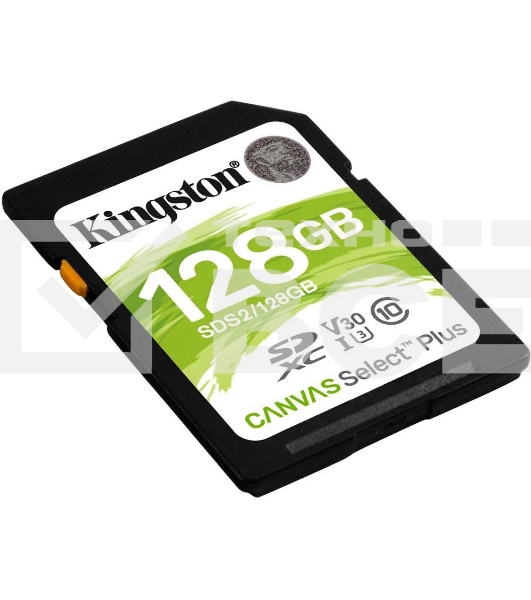 Флеш карта SDHC 128Gb Class10 Kingston <SDS2/128GB>, Canvas Select 100R CL10 UHS-I