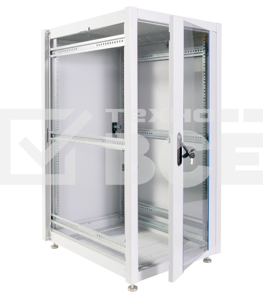 Шкаф телекоммуникационный напольный ЭКОНОМ 24U (600 × 600) дверь стекло, дверь металл