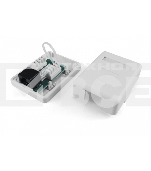 Розетка компьютерная Hyperline SB1-1-8P8C-C5e-WH RJ-45(8P8C), категория 5e, одинарная, внешняя, Dual IDC