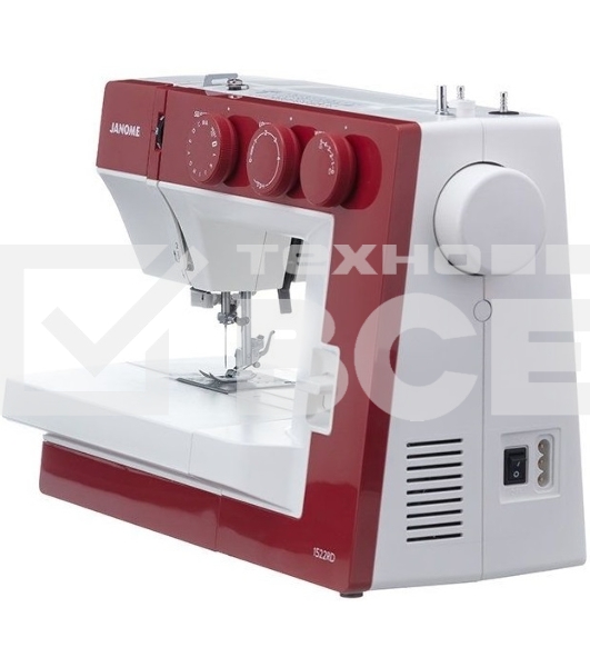 Швейная машина Janome 1522RD 25 операции, петля автомат, верт. челнок, нитевдеватель, мягкий  , подарочный набор (шпульки, ножницы, сантиметровая лента, игольница )