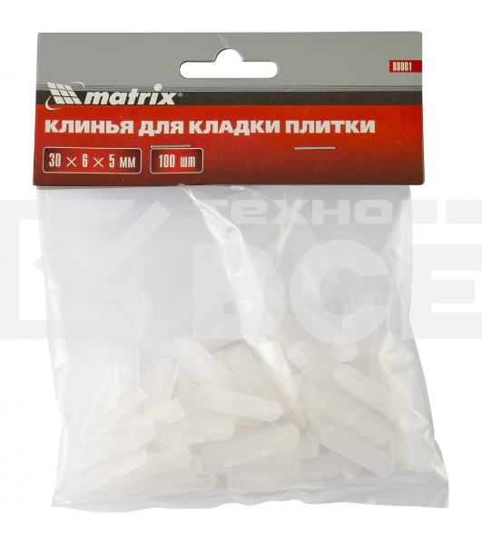 Клинья, 30х6х5мм, для кладки плитки, 100шт. Matrix