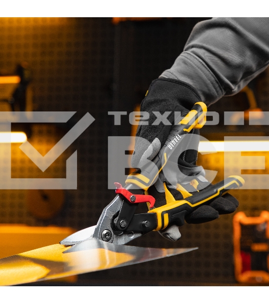 Ножницы по металлу Denzel 270 мм, прямой и левый рез,сталь-СrMo, трехкомп.рук-ки