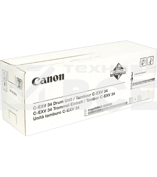 Барабан Canon 3786B003AA C-EXV34 черный для Canon iR ADV C2220L/C2220i/C2225i (43000 стр.) C2230i (61000 стр.)