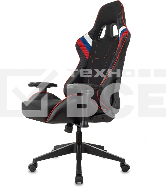 Кресло игровое Бюрократ VIKING 4 AERO RUS белый/синий/красный/черный, искусст. кожа/ткань, две подушки