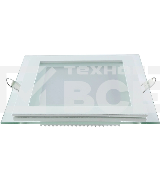 Светильник Glass кв 6W 490lm 4000K 220-240V IP20 монт Ø70х70 100*100*35 с дек стеклом LED