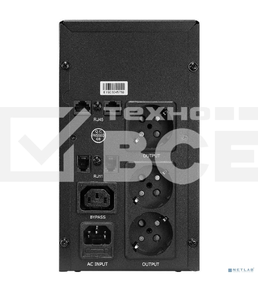 Источник бесперебойного питания CROWN 800VA/450W, металл, 1x12V/9AH, розетки 3*EURO+1*IEC bybass, трансформатор AVR 145-280V, LCD дисплей, съёмный кабель 1.2м, фильтр телефонной и ethernet линии RJ11/45, защита батареи, от перегрузки, от КЗ