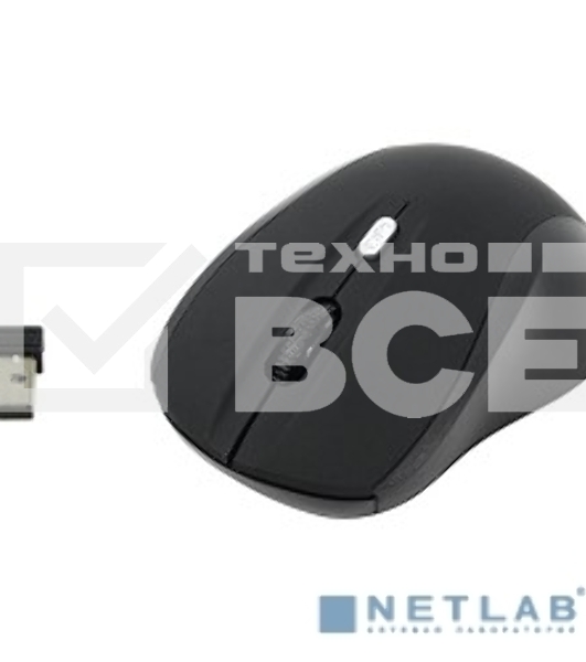 Мышь беспроводная Oklick 415MW черный, 1600 dpi, радиоканал, USB, кнопки - 4