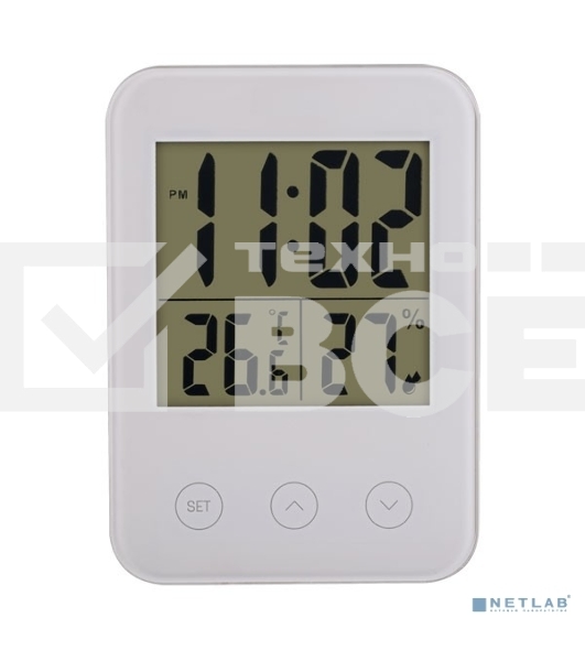 Часы-метеостанция Perfeo 'Touch', белый, (PF-S681) время, температура, влажность