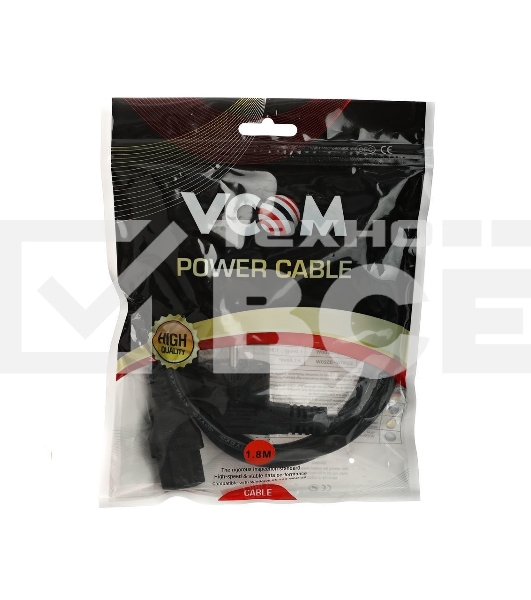 Кабель компьютер-розетка 220V (EURO) <VDE> 3G0,75mm2 VCOM {CE021-CU} 1,8м