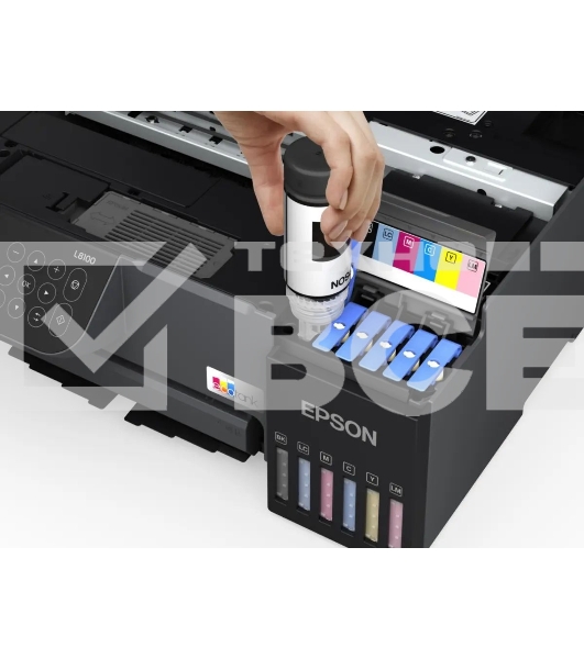 МФУ струйное Epson EcoTank L8100 (C11CK94***), A4, цветной, печ. до 8 стр/мин., 5760 x 1440 dpi (печ.), 1200x4800dpi (скан.), USB, Wi-Fi