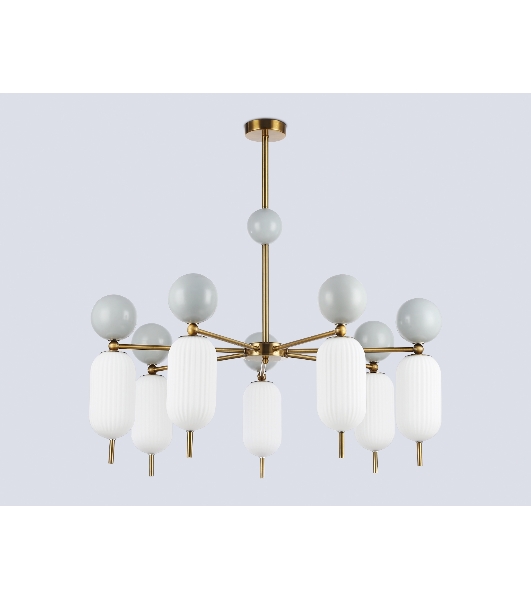Светильник Ambrella light LH53106/7 BS/GR/FR латунь/серый/белый матовый G9*7 max 28W D800*800