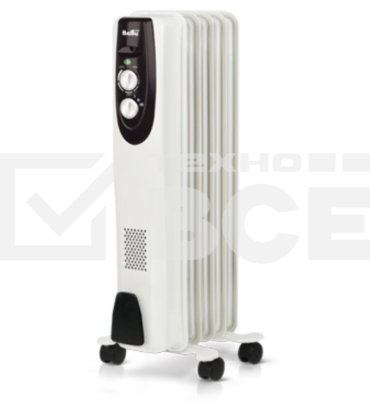 Масляный обогреватель Ballu Classic BOH/CL-05WRN (5 секций), белый, 1000 Вт, 15 м2, термостат