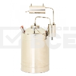 Дистиллятор МАГАРЫЧ Премиум 12 БКДР дистиллятор МАГАРЫЧ Премиум 12 БКДР, объем 12л, большая крышка, деревянные ручки, термостат, сухопарник. Производительность: 2 л./ч. Материал: пищевая нержавейка. Тип охладителя: проточный. Серия Премиум., фото 1