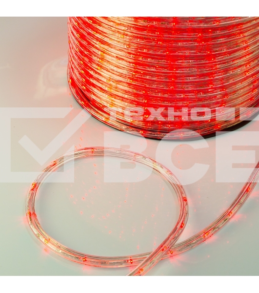 Дюралайт LED, постоянное свечение (2W) - красный, 30 LED/м, бухта 100м