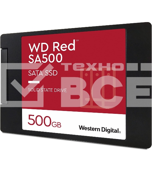 Накопитель SSD WD Red SA500 WDS500G1R0A, 500Gb, SATA III, 2.5