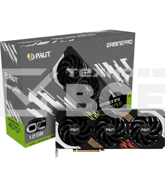 Видеокарта Palit RTX4070Ti GAMINGPRO OC NVIDIA GeForce RTX 4070TI PCI-E 4.0 12288Mb 192 GDDR6X 2310/21000 HDMIx1 DPx3 HDCP Ret