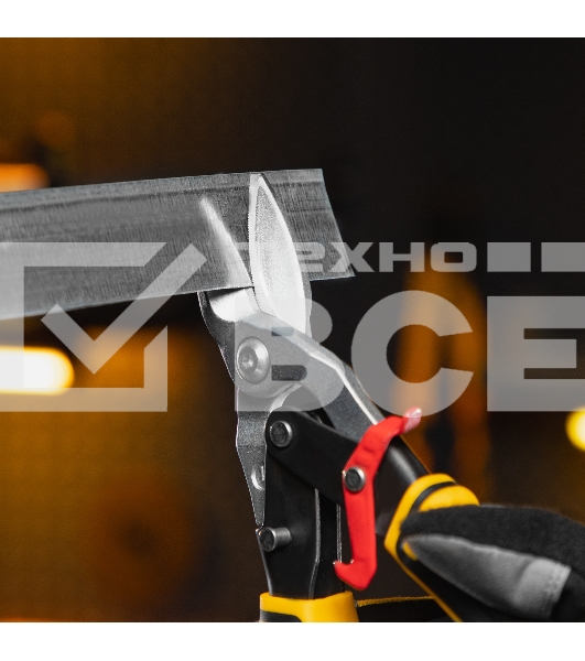 Ножницы по металлу Denzel 270 мм, прямой и левый рез,сталь-СrMo, трехкомп.рук-ки