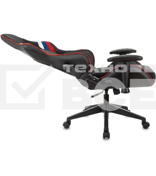 Кресло игровое Бюрократ VIKING 4 AERO RUS белый/синий/красный/черный, искусст. кожа/ткань, две подушки