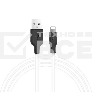 Кабель HOCO USB X21 Silicone, USB - Lightning, 2А, 1м, белый