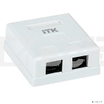 Настенная информационная розетка RJ45 8P8C, кат.5Е UTP, 2-порта, белая , фото4