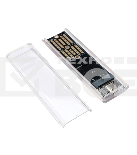 Внешний корпус Gembird EEM2-NVME-2 USB 3.1 для M2 NVME порт Type-С, пластик, прозрачный