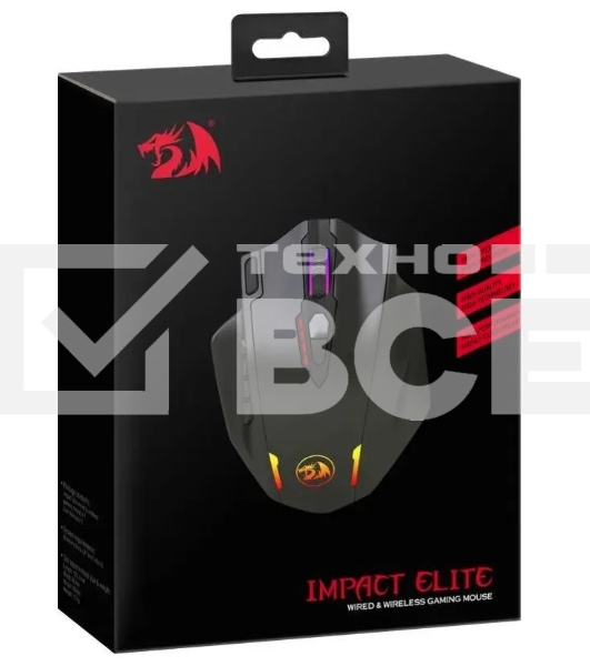 Мышь беспроводная Defender Redragon Impact Elite черный, 16000 dpi, радиоканал, USB, кнопки - 20