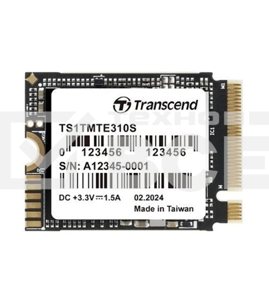 Накопитель SSD Transcend MTE310S, 1000Gb, M.2(22x30мм), NVMe, PCIe 4x4, 3D TLC, R/W 5000/3500 Mb/s, IOPs 330 000/690 000, TbW 600, DWPD 0.33, DRAM-less (5 лет)