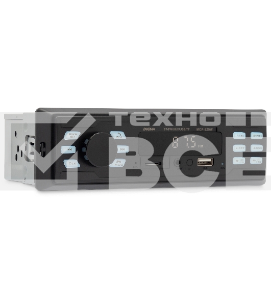 Автомагнитола Digma MCP-225W 1DIN 4x45Вт v5.0 AUX 2