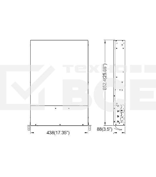 Серверный корпус 2U rackmount, EATX, ATX, Micro-ATX and Mini-ITX mb, 8*3.5