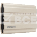 Внешние HDD и SSD/ Samsung External SSD T7 Shield, 1TB, Type C-to-C/A, USB 3.2 Gen2, R/W 1050/1000MB/s, IP65, 88x59x13mm, 98g, Beige (12 мес.), фото2