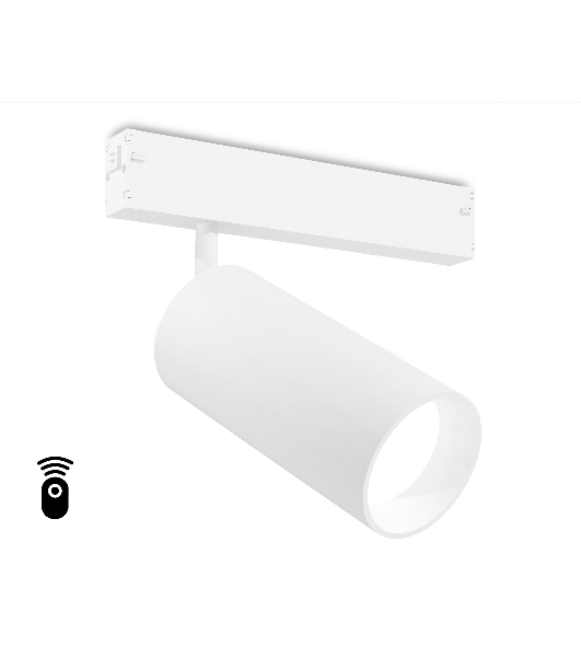 Управляемый светодиодный светильник для шинопровода Magnetic Ambrella light GL1231 WH белый IP20 24W 3000K-6400K 220V 36° D65*140 (Без ПДУ)