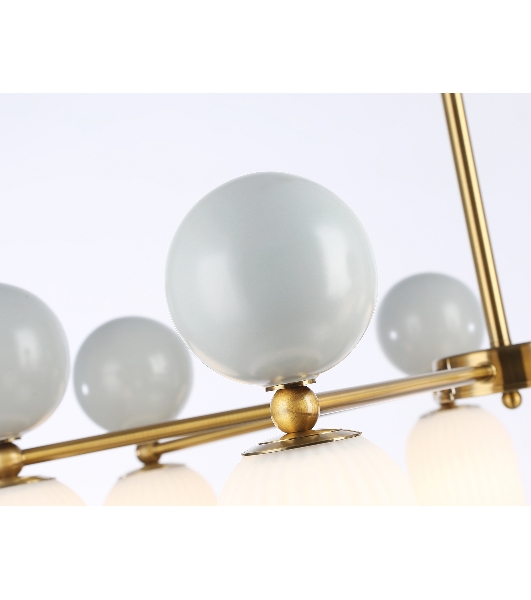 Светильник Ambrella light LH53106/7 BS/GR/FR латунь/серый/белый матовый G9*7 max 28W D800*800