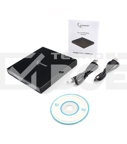 Оптический привод внешний с интерфейсом USB Gembird DVD-USB-02 пластик, черный