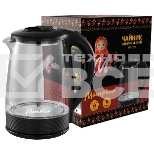 Чайник Матрена MA-009 электрический (2,0 л) стекло черный