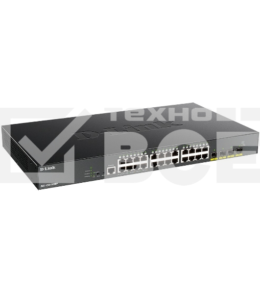 Коммутатор D-Link DGS-1250-28XMP/A1A, L2 Smart Switch with 24 10/100/1000Base-T ports and 4 10GBase-X SFP+ ports (24 PoE ports 802.3af/802.3at (30 W), PoE Budget 370W).16K Mac address, 802.3x Flow Control, 4K