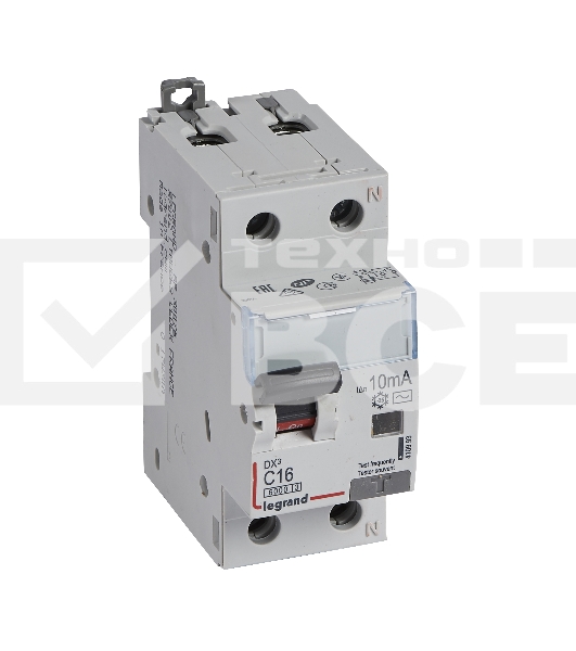 Выключатель автоматический дифференциального тока DX3 1П+Н C16А 10MA-AC