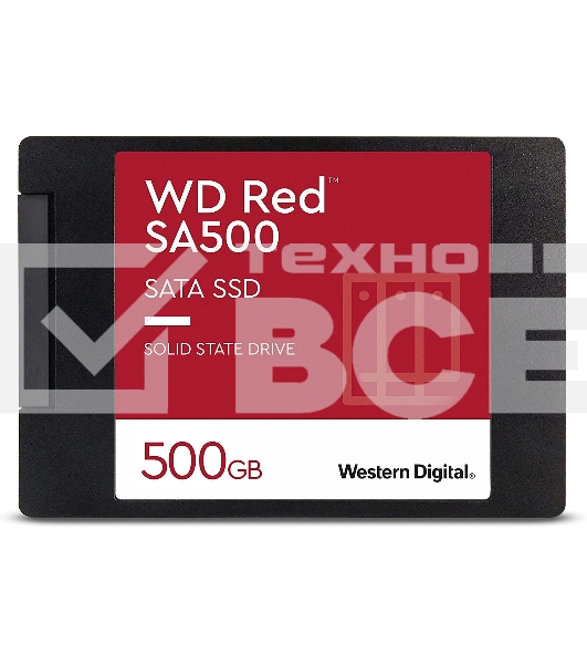Накопитель SSD WD Red SA500 WDS500G1R0A, 500Gb, SATA III, 2.5