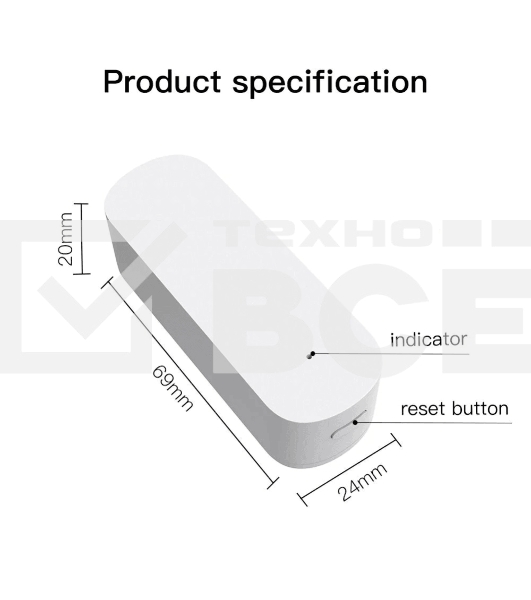 Датчик вибрации MOES Vibration Sensor ZSS-Z-VBR, Zigbee, AAA 2шт х 1.5 V