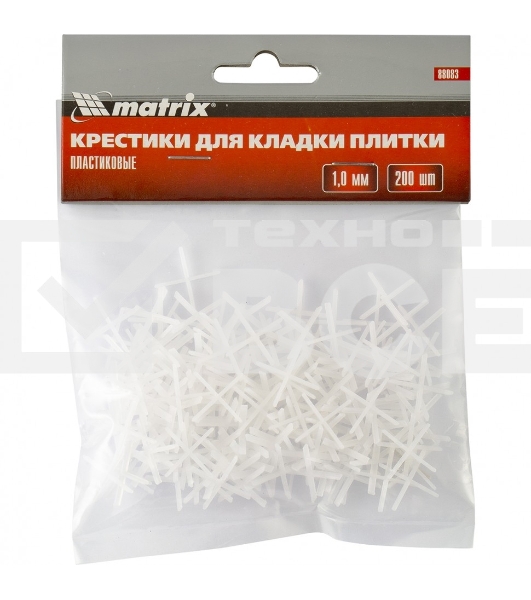 Крестики, 1,0 мм, для кладки плитки, 200 шт. Matrix