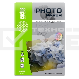 Фотобумага Cactus CS-MA418050 A4/180г/м2/50л./белый матовое для струйной печати