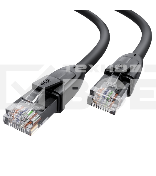 Патч-корд GCR прямой 20.0m UTP кат.6, черный, 24 AWG, ethernet high speed, RJ45, T568B, GCR-52538