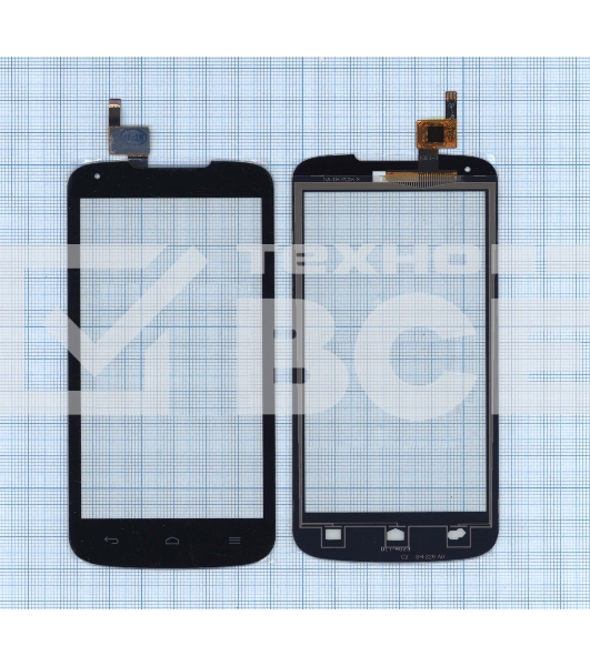 Сенсорное стекло (тачскрин) для Huawei Ascend Y520 (D2Y520-U22), черное