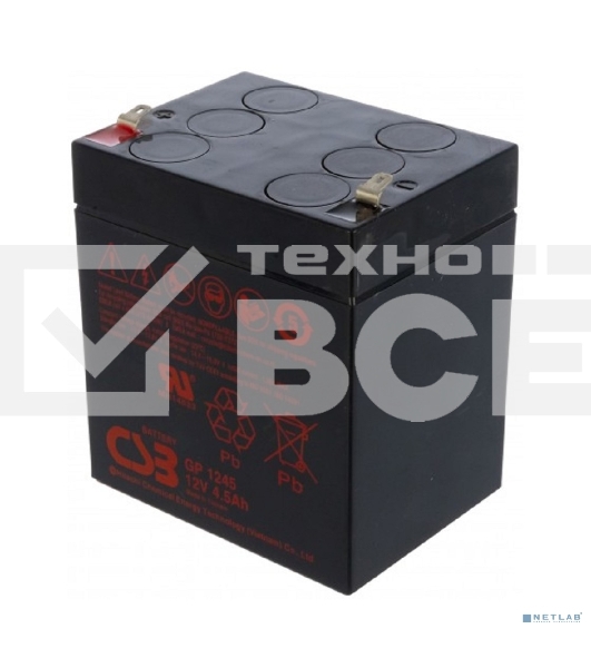 Батарея CSB GP 1245 (12V, 4.5Ah) клемма F1