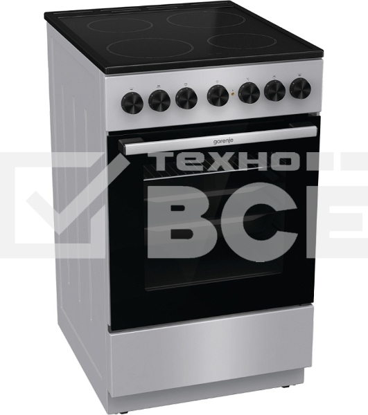 Плита электрическая Gorenje GEC5B41SG серый, конфорок 4 шт, духовка 62 л, 50 см x 85 см x 59.4 см