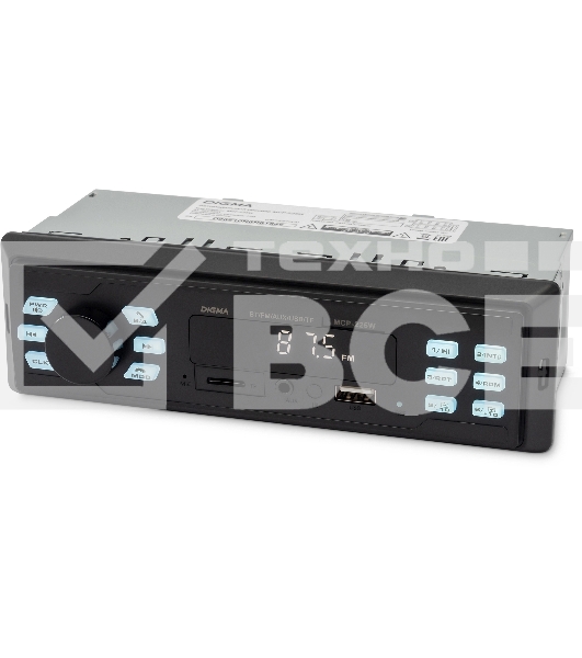 Автомагнитола Digma MCP-225W 1DIN 4x45Вт v5.0 AUX 2