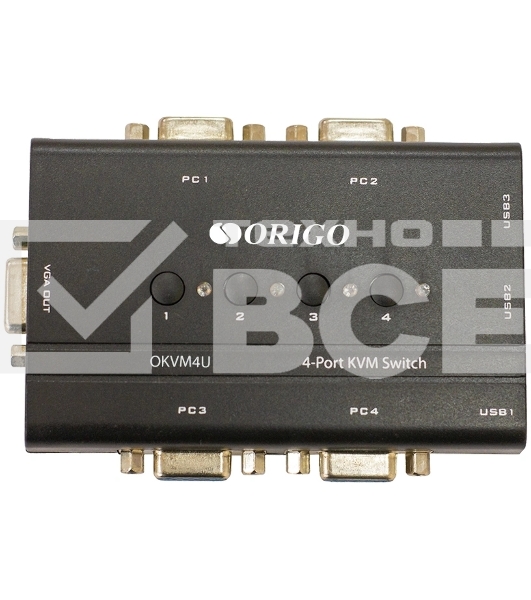 KVM-переключатель ORIGO OKVM4U/A1A, 4-портовый, с портами VGA и USB
