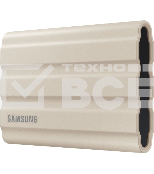 Внешние HDD и SSD/ Samsung External SSD T7 Shield, 1TB, Type C-to-C/A, USB 3.2 Gen2, R/W 1050/1000MB/s, IP65, 88x59x13mm, 98g, Beige (12 мес.)