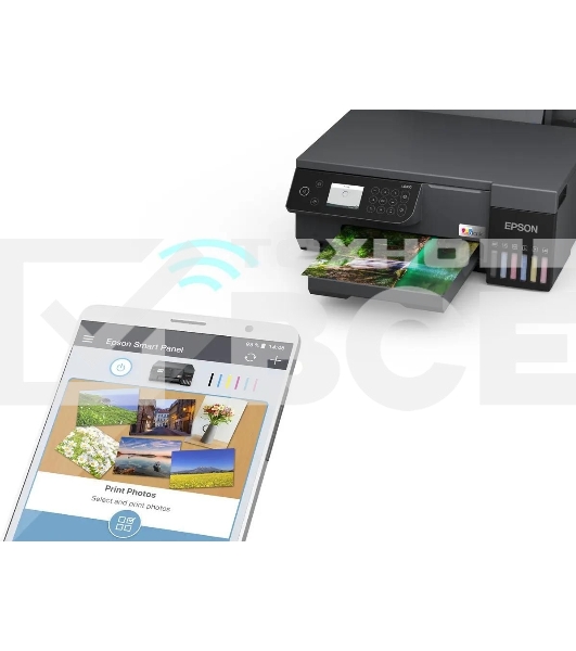 МФУ струйное Epson EcoTank L8100 (C11CK94***), A4, цветной, печ. до 8 стр/мин., 5760 x 1440 dpi (печ.), 1200x4800dpi (скан.), USB, Wi-Fi