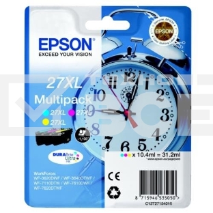 Картридж струйный Epson 27XL T2715 многоцветный (C13T27154022/C13T27154020) желтый/голубой/пурпурный набор карт. (1100 стр.) для Epson WF7110/7610/7620