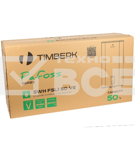 Водонагреватель Timberk SWH FSL1 50 VE накопительный (НЕРЖ,FSL1,50л,верт.,плоск.)